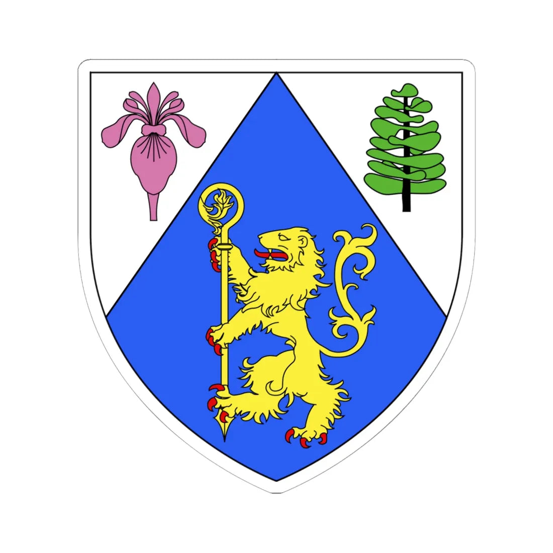 Blason ville ca Saint-Jérôme Québec (Canada) (Coat of Arms) STICKER Vinyl Kiss-Cut Decal 6 Inch White - The Sticker Space