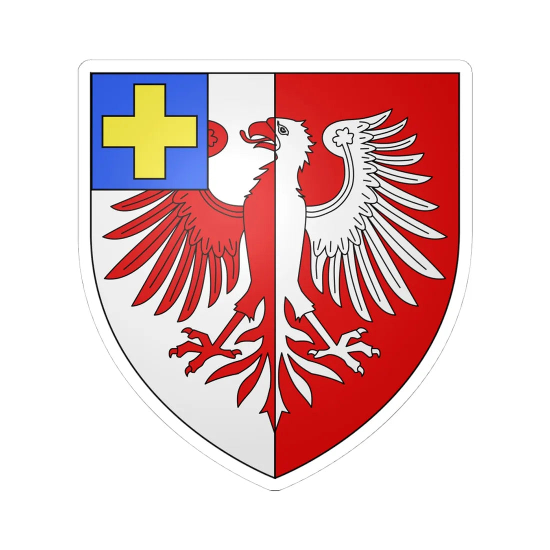 Blason ville ca Sainte-Claire Québec (Canada) (Coat of Arms) STICKER Vinyl Kiss-Cut Decal 4 Inch White - The Sticker Space