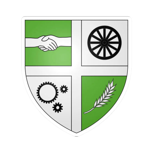 Blason ville ca Sainte-Eulalie Québec (Canada) (Coat of Arms) STICKER Vinyl Kiss-Cut Decal 2 Inch White - The Sticker Space