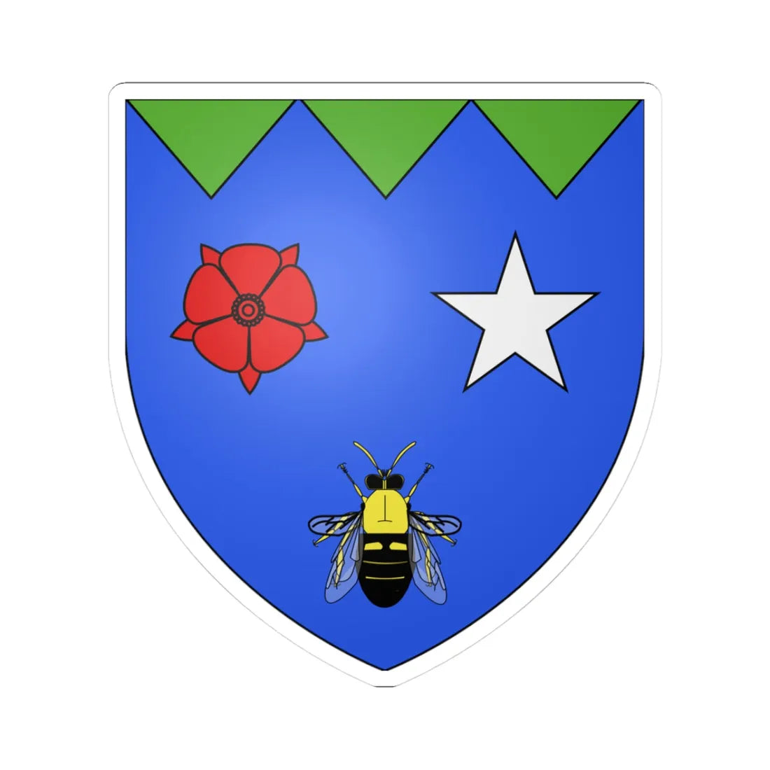 Blason ville ca Sainte-Rose-du-Nord (Canada) (Coat of Arms) STICKER Vinyl Kiss-Cut Decal 3 Inch White - The Sticker Space