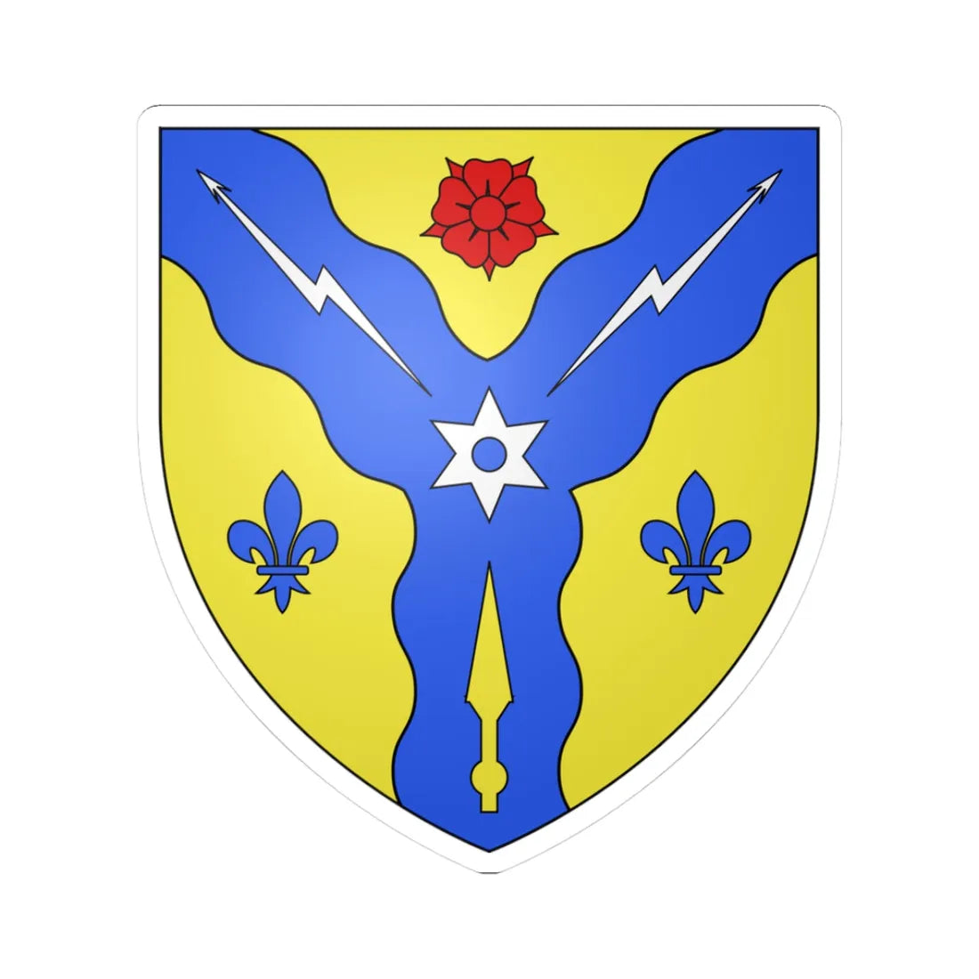 Blason ville ca Sherbrooke Québec (Canada) (Coat of Arms) STICKER Vinyl Kiss-Cut Decal 3 Inch White - The Sticker Space