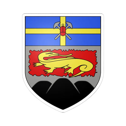 Blason ville ca Thetford Mines Québec (Canada) (Coat of Arms) STICKER Vinyl Kiss-Cut Decal 6 Inch White - The Sticker Space