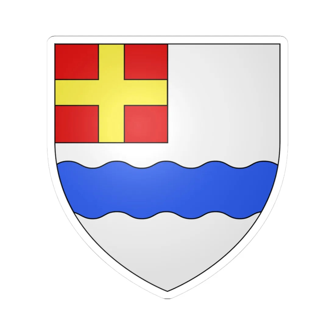 Blason ville ca Varennes (Canada) (Coat of Arms) STICKER Vinyl Kiss-Cut Decal 3 Inch White - The Sticker Space