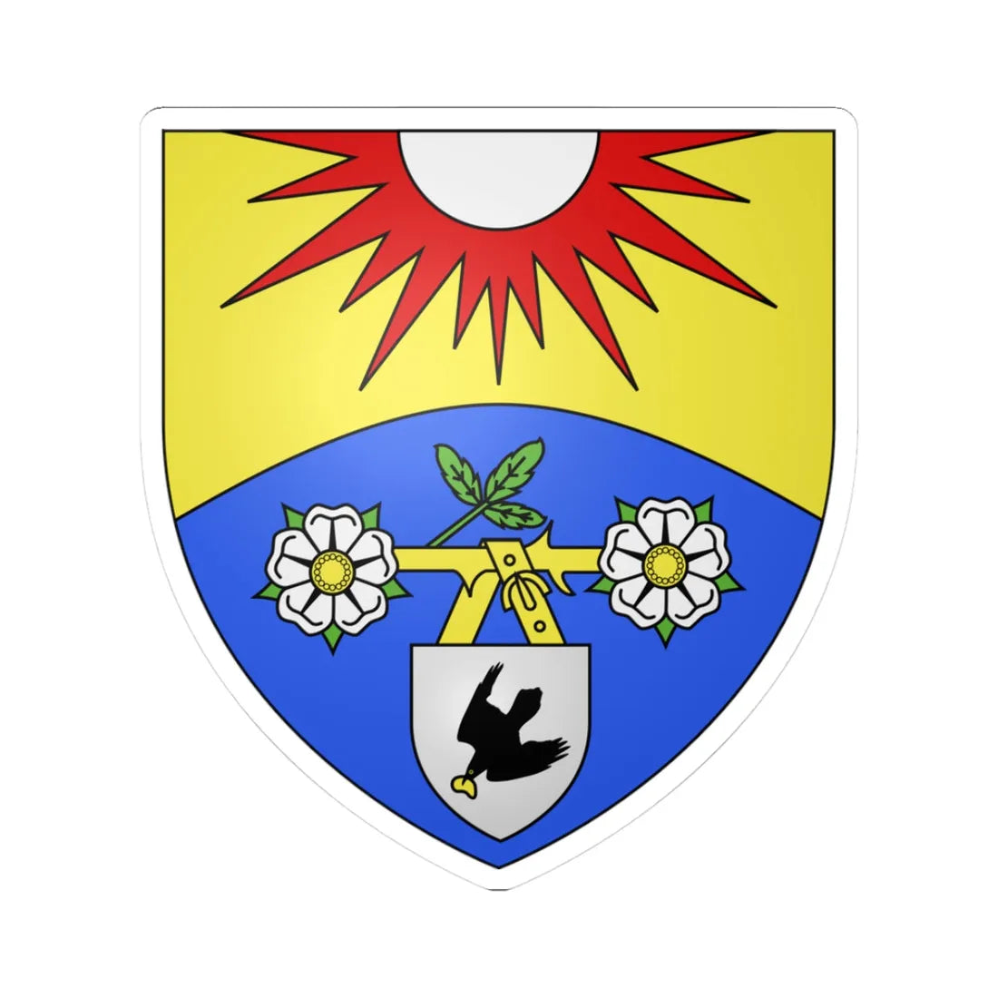 Blason ville ca Westmount (Canada) (Coat of Arms) STICKER Vinyl Kiss-Cut Decal 3 Inch White - The Sticker Space