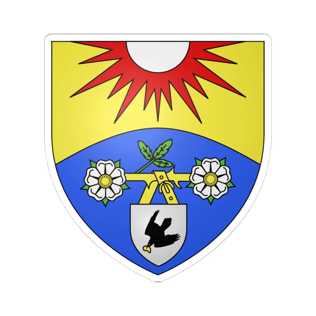 Blason ville ca Westmount (Canada) (Coat of Arms) STICKER Vinyl Kiss-Cut Decal 4 Inch White - The Sticker Space