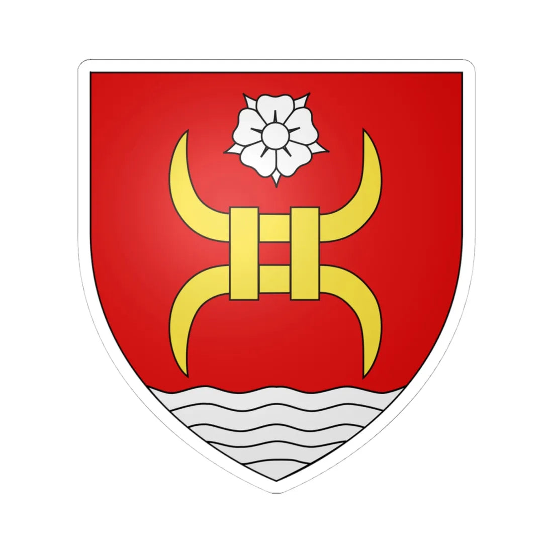 Blason ville ca Windsor Québec (Canada) (Coat of Arms) STICKER Vinyl Kiss-Cut Decal 4 Inch White - The Sticker Space