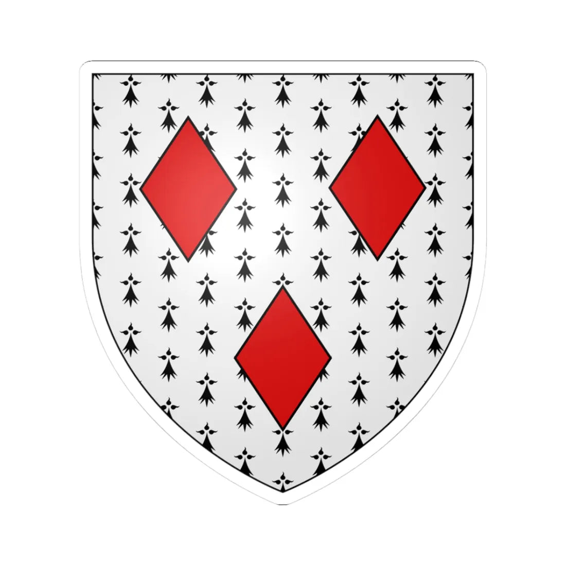 Blason ville fr Saint-Python Nord (France) (Coat of Arms) STICKER Vinyl Kiss-Cut Decal 3 Inch White - The Sticker Space