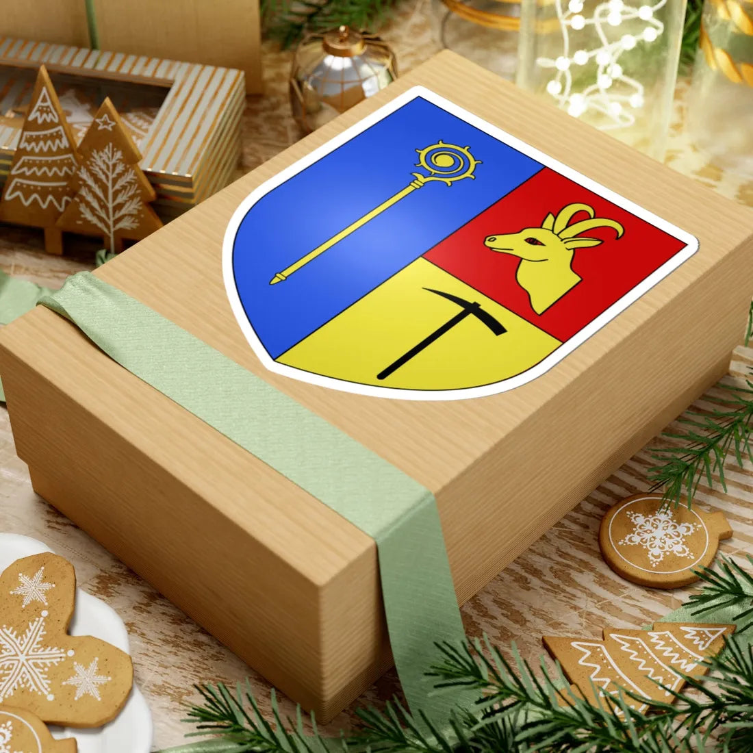 Blason ville It Cogne AO (Italy) (Coat of Arms) STICKER Vinyl Kiss-Cut Decal - The Sticker Space