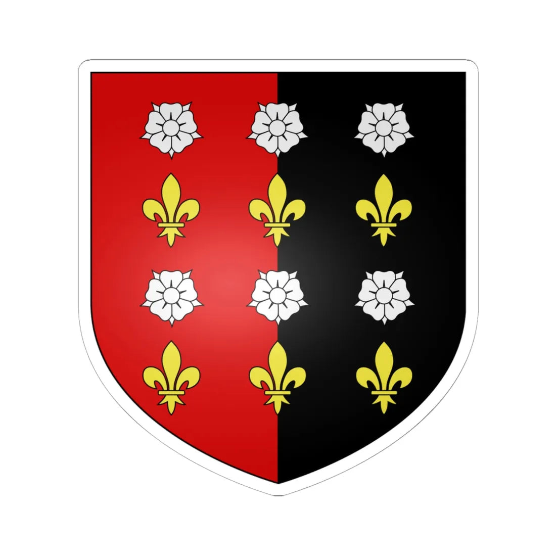 Blason ville it Nus Vallée dAoste (Italy) (Coat of Arms) STICKER Vinyl Kiss-Cut Decal 6 Inch White - The Sticker Space