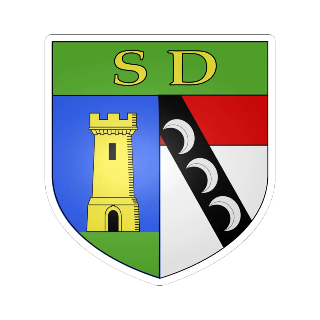 Blason ville It Saint-Denis AO (Italy) (Coat of Arms) STICKER Vinyl Kiss-Cut Decal 4 Inch White - The Sticker Space