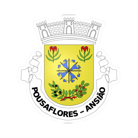 Blason ville pt Pousaflores Leiria (Portugal) (Coat of Arms) STICKER Vinyl Kiss-Cut Decal 2 Inch White - The Sticker Space