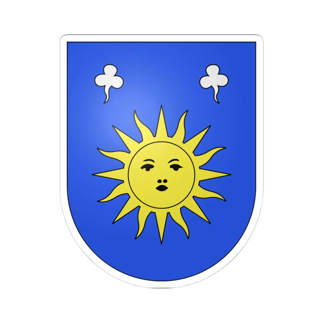 Blason ville suisse Cornaux Neuchatel (Switzerland) (Coat of Arms) STICKER Vinyl Kiss-Cut Decal 4 Inch White - The Sticker Space