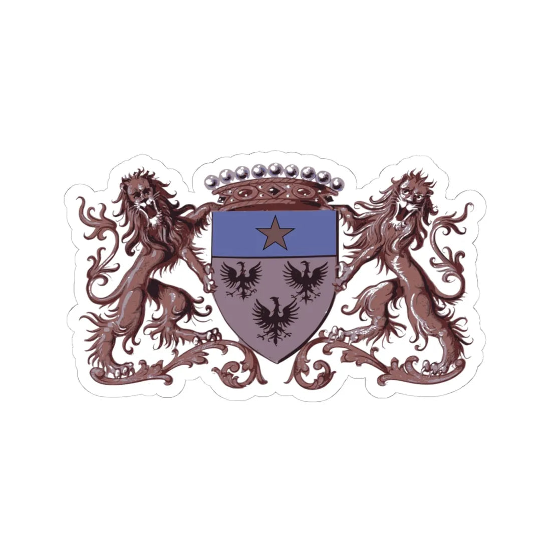 Blason Wasseiges (Belgium) (Coat of Arms) STICKER Vinyl Kiss-Cut Decal 4 Inch White - The Sticker Space
