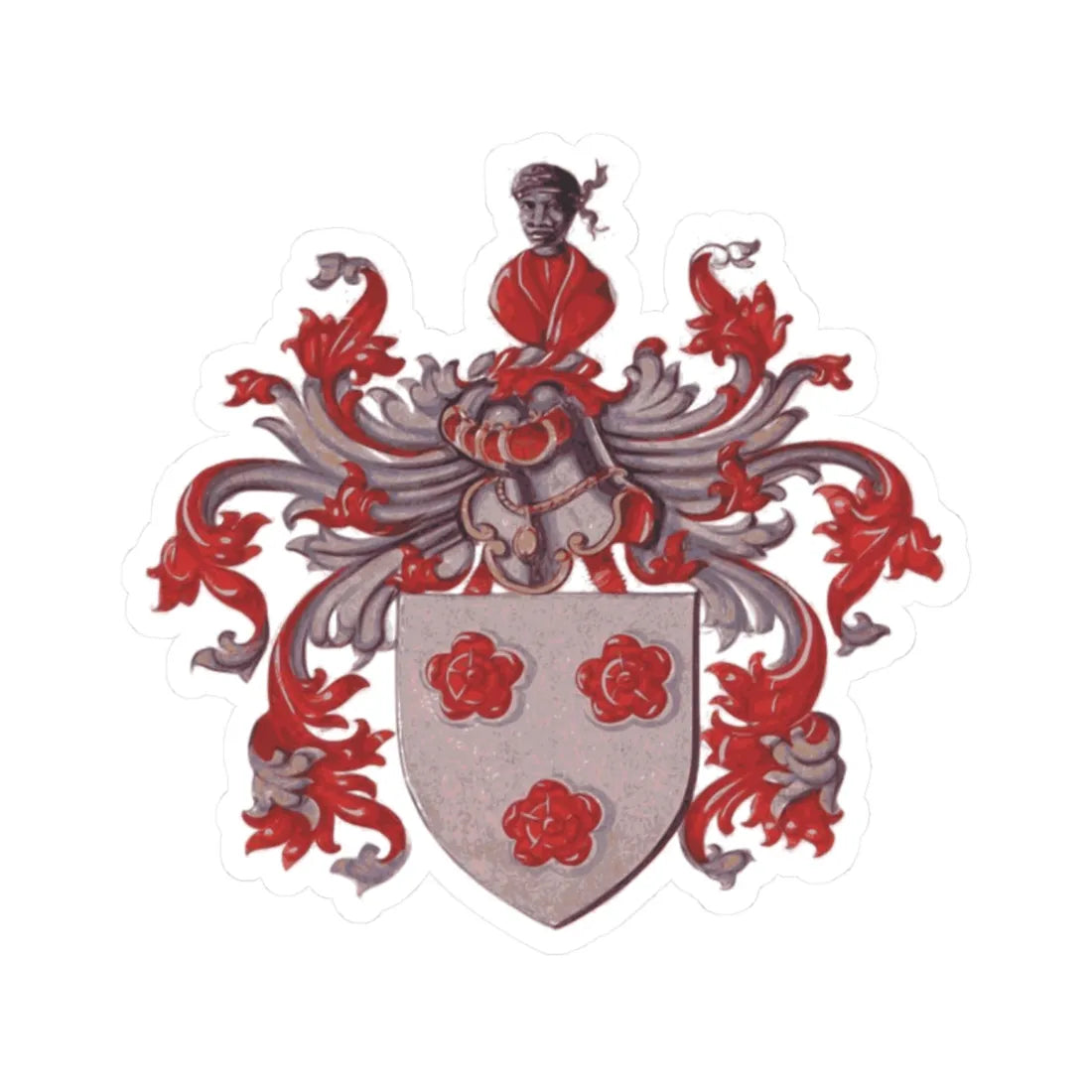 Blason Yvoir (Belgium) (Coat of Arms) STICKER Vinyl Kiss-Cut Decal 2 Inch White - The Sticker Space