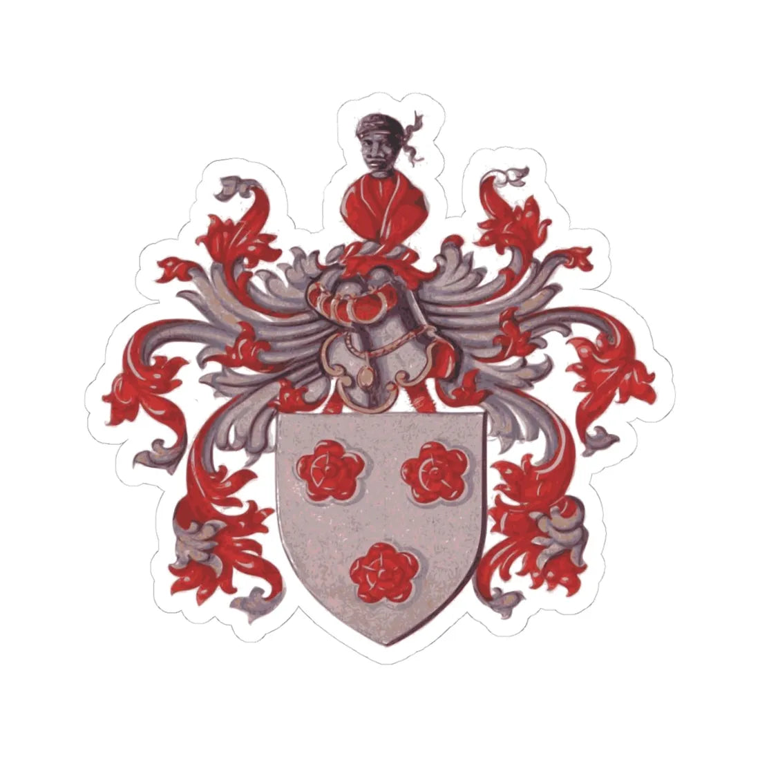 Blason Yvoir (Belgium) (Coat of Arms) STICKER Vinyl Kiss-Cut Decal 4 Inch White - The Sticker Space