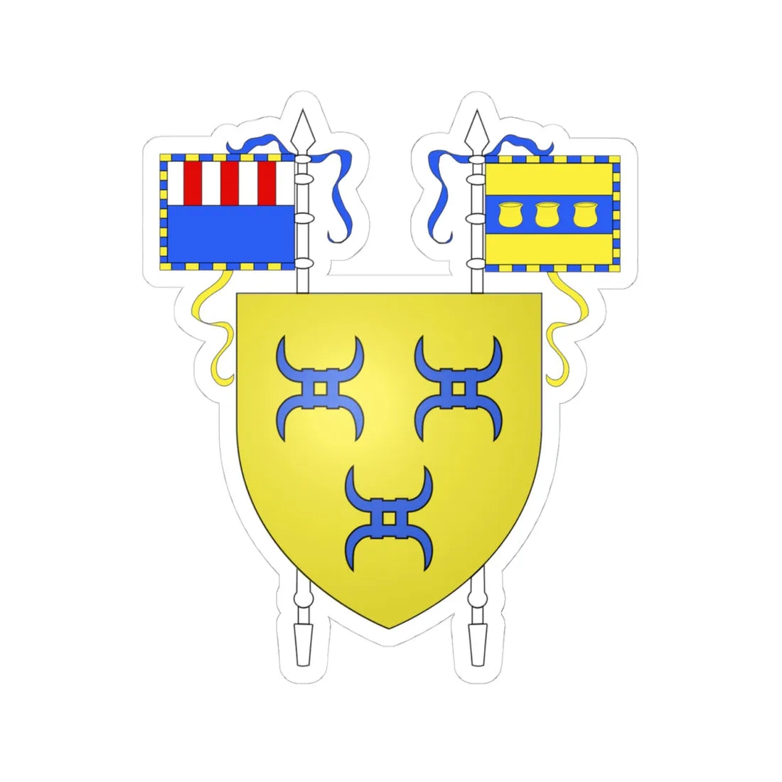 Blason Zaventem (Belgium) (Coat of Arms) STICKER Vinyl Kiss-Cut Decal 4 Inch White - The Sticker Space