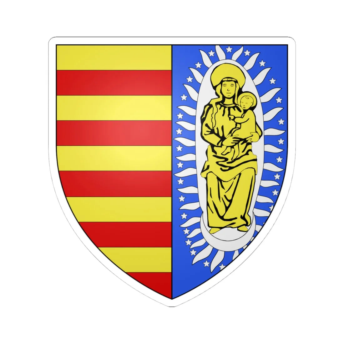 Blason Zutendaal (Belgium) (Coat of Arms) STICKER Vinyl Kiss-Cut Decal 4 Inch White - The Sticker Space