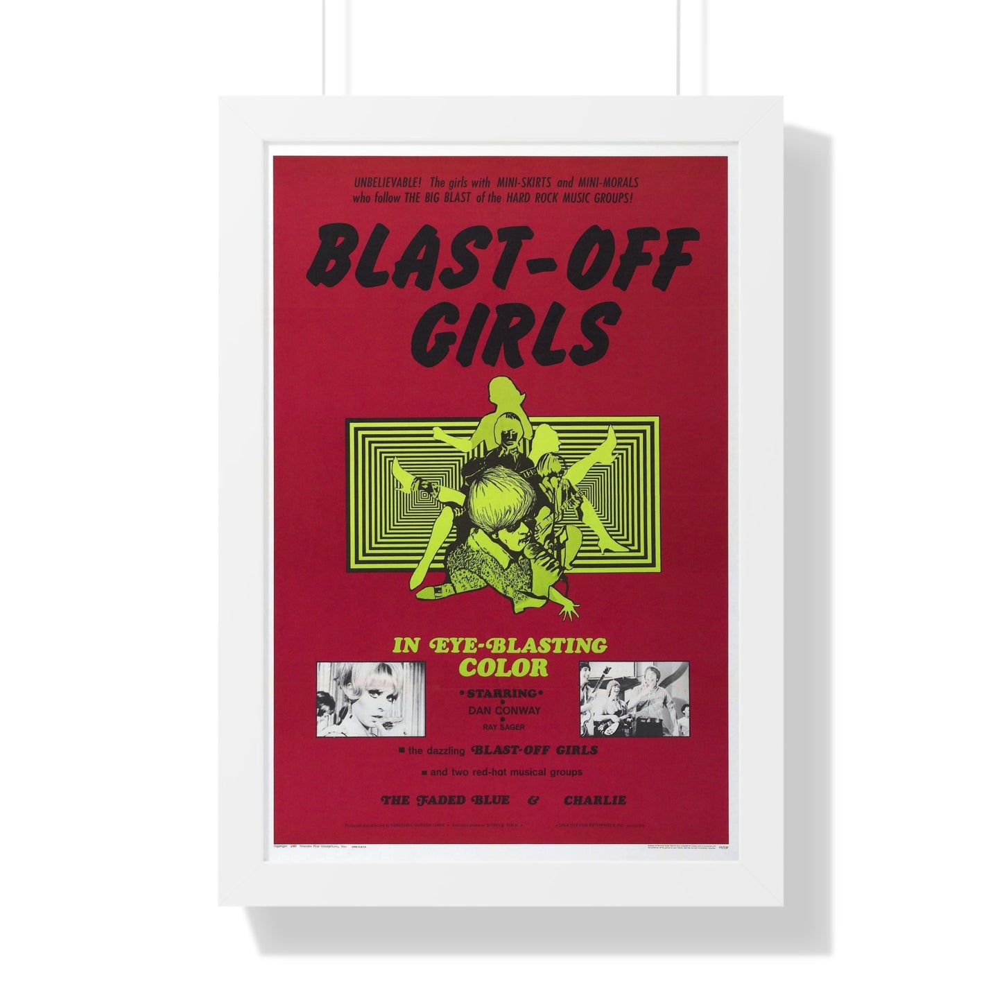 BLAST-OFF GIRLS 1967 - Framed Movie Poster-16″ x 24″-The Sticker Space