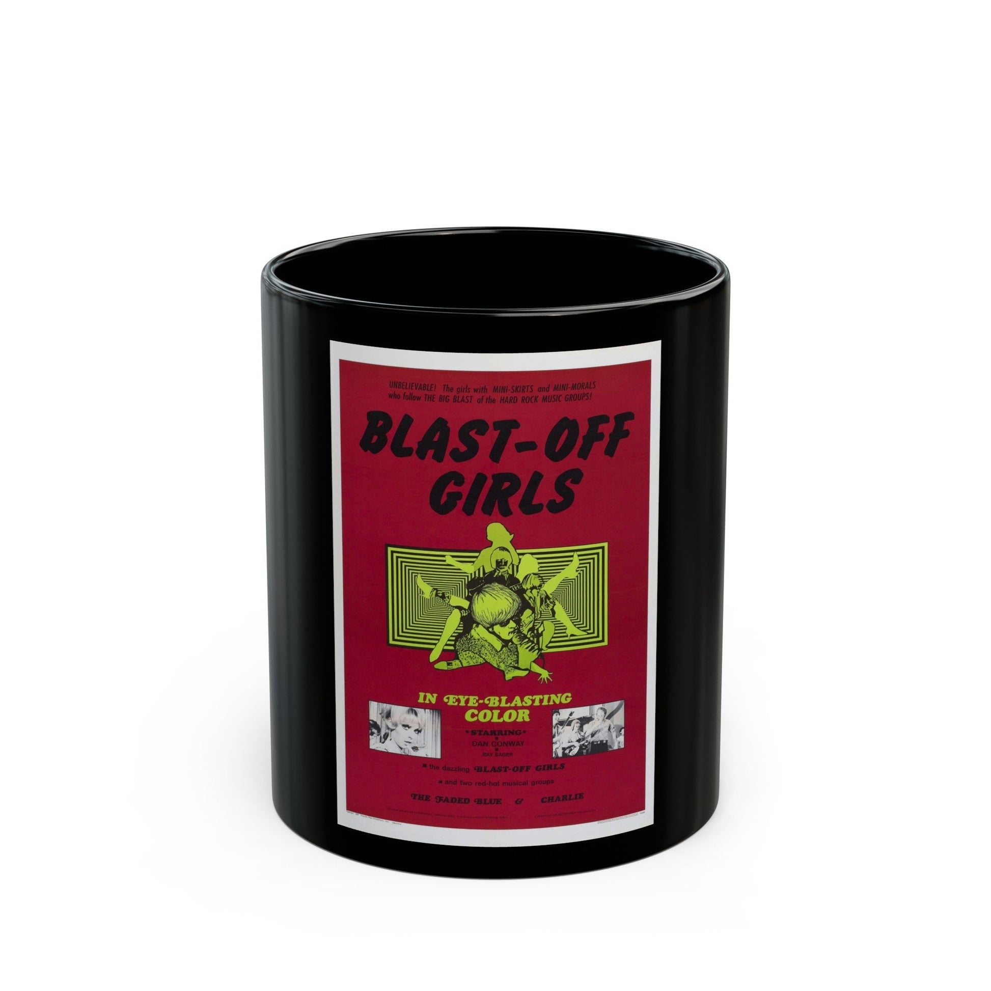 BLAST-OFF GIRLS 1967 Movie Poster - Black Coffee Mug-11oz-The Sticker Space