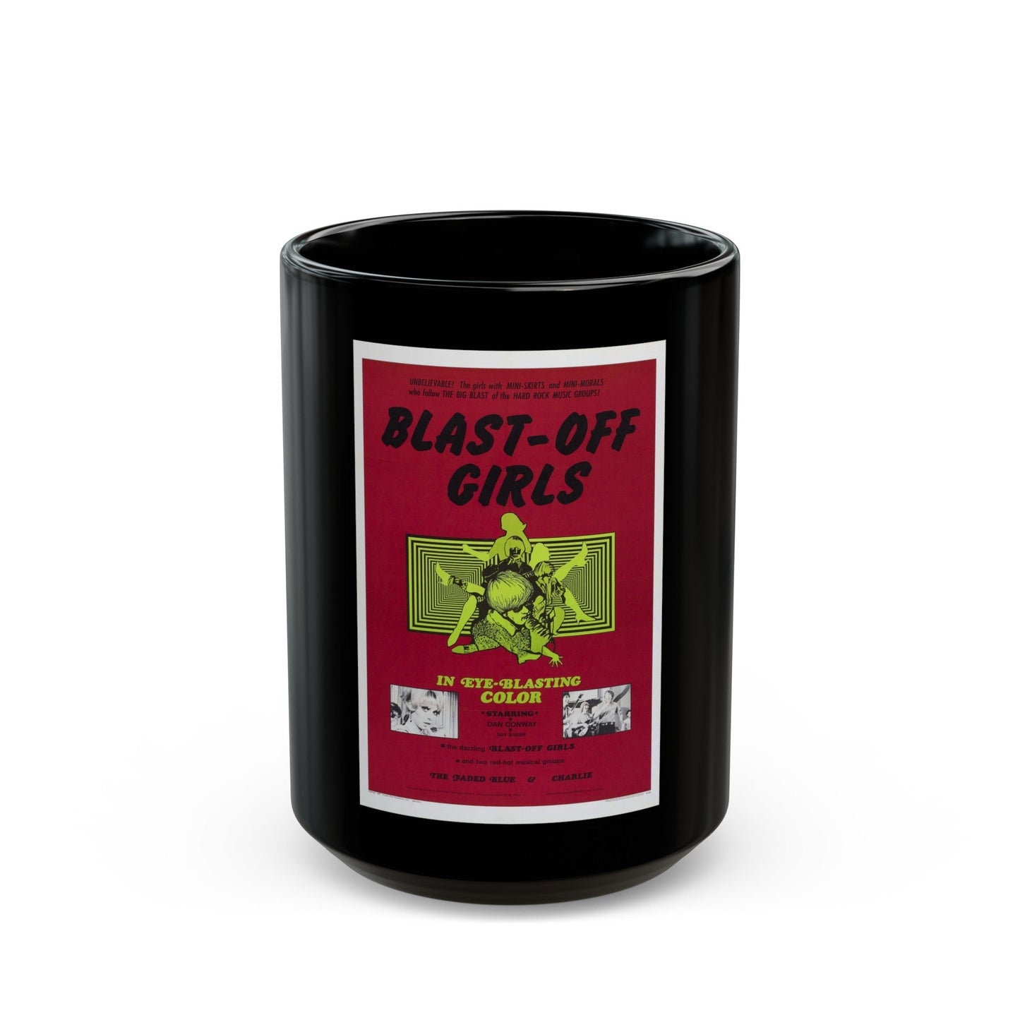 BLAST-OFF GIRLS 1967 Movie Poster - Black Coffee Mug-15oz-The Sticker Space