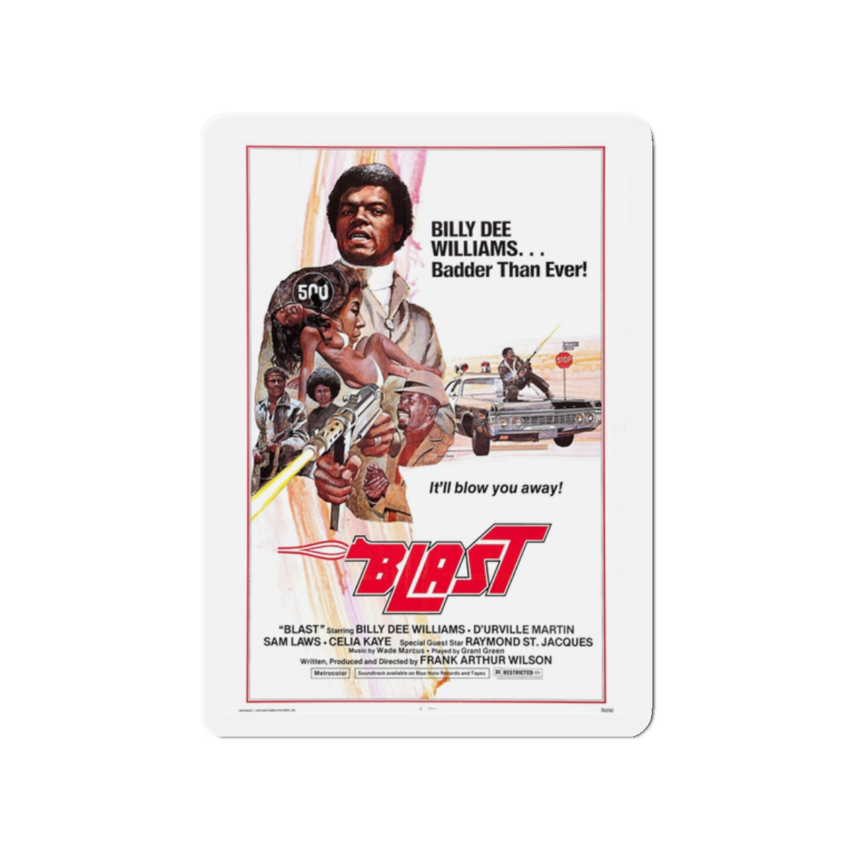 BLAST (THE FINAL COMEDOWN) 1972 Movie Poster - Die-Cut Magnet-2" x 2"-The Sticker Space