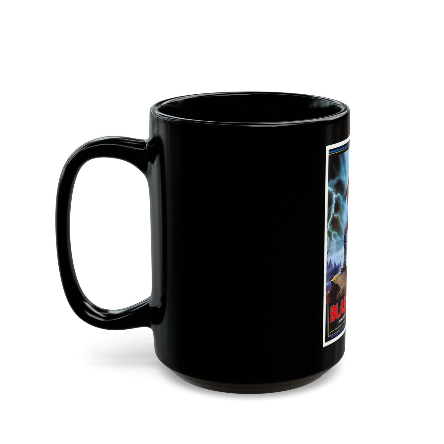 BLASTFIGHTER 1984 Movie Poster - Black Coffee Mug-The Sticker Space