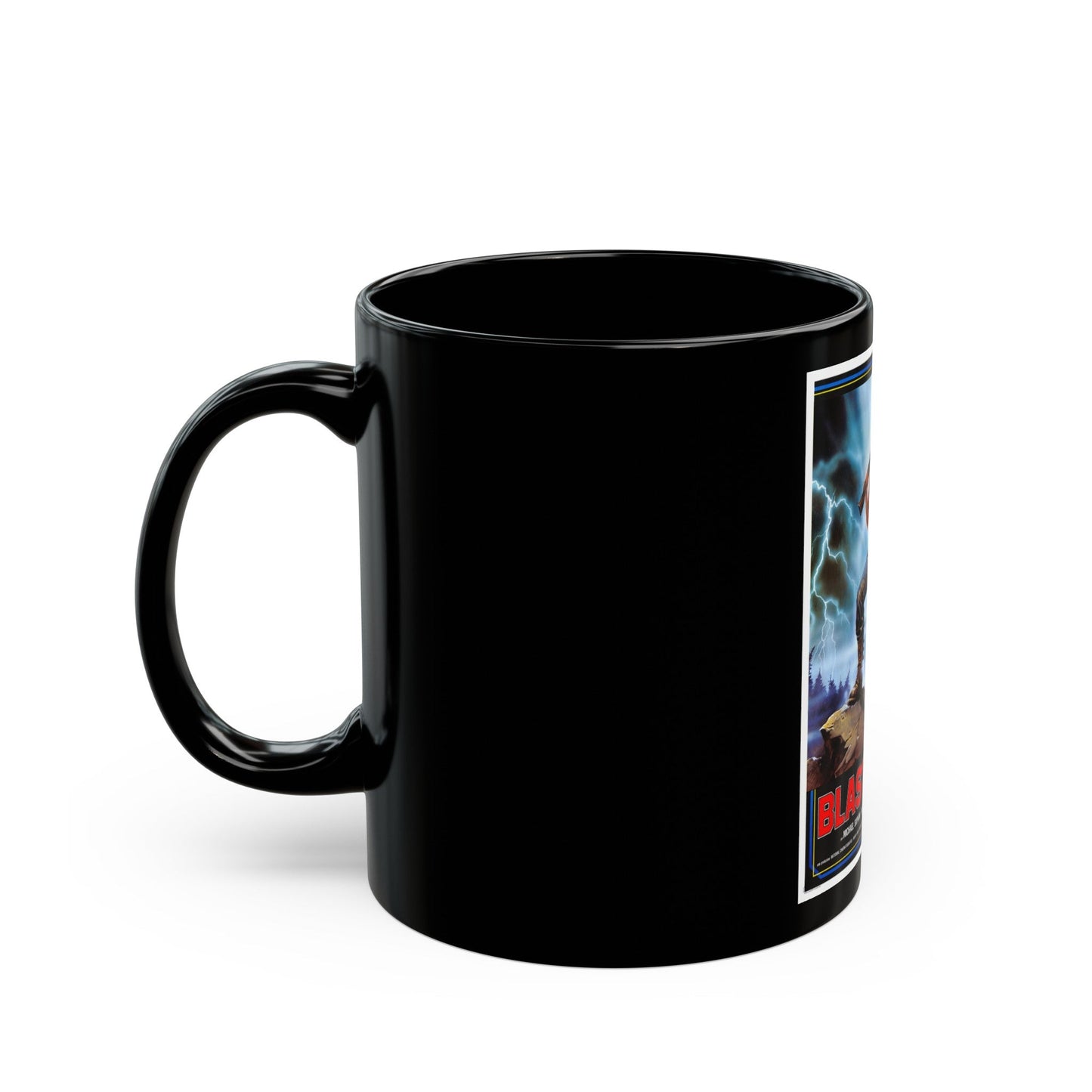 BLASTFIGHTER 1984 Movie Poster - Black Coffee Mug-The Sticker Space