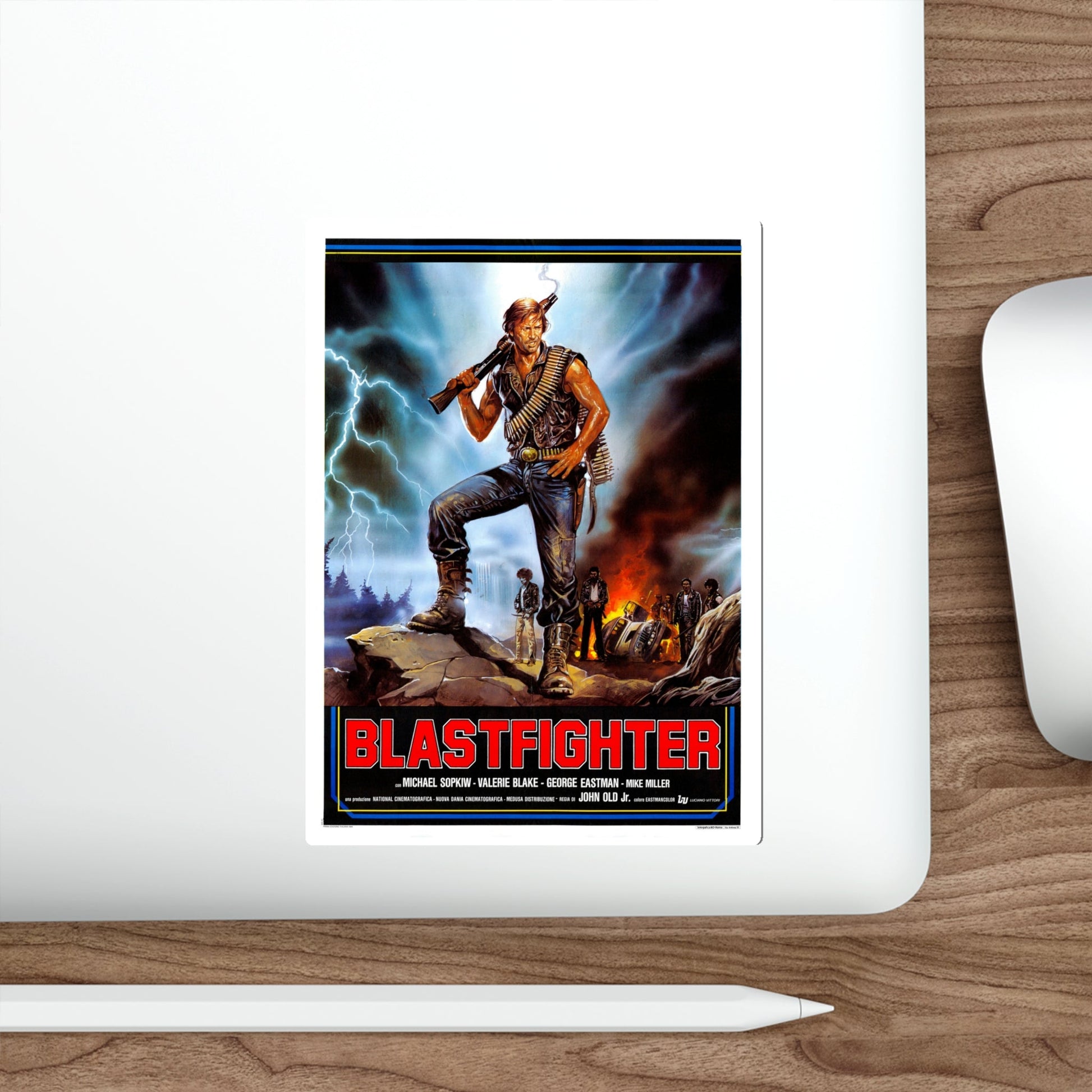 BLASTFIGHTER 1984 Movie Poster STICKER Vinyl Die-Cut Decal-The Sticker Space