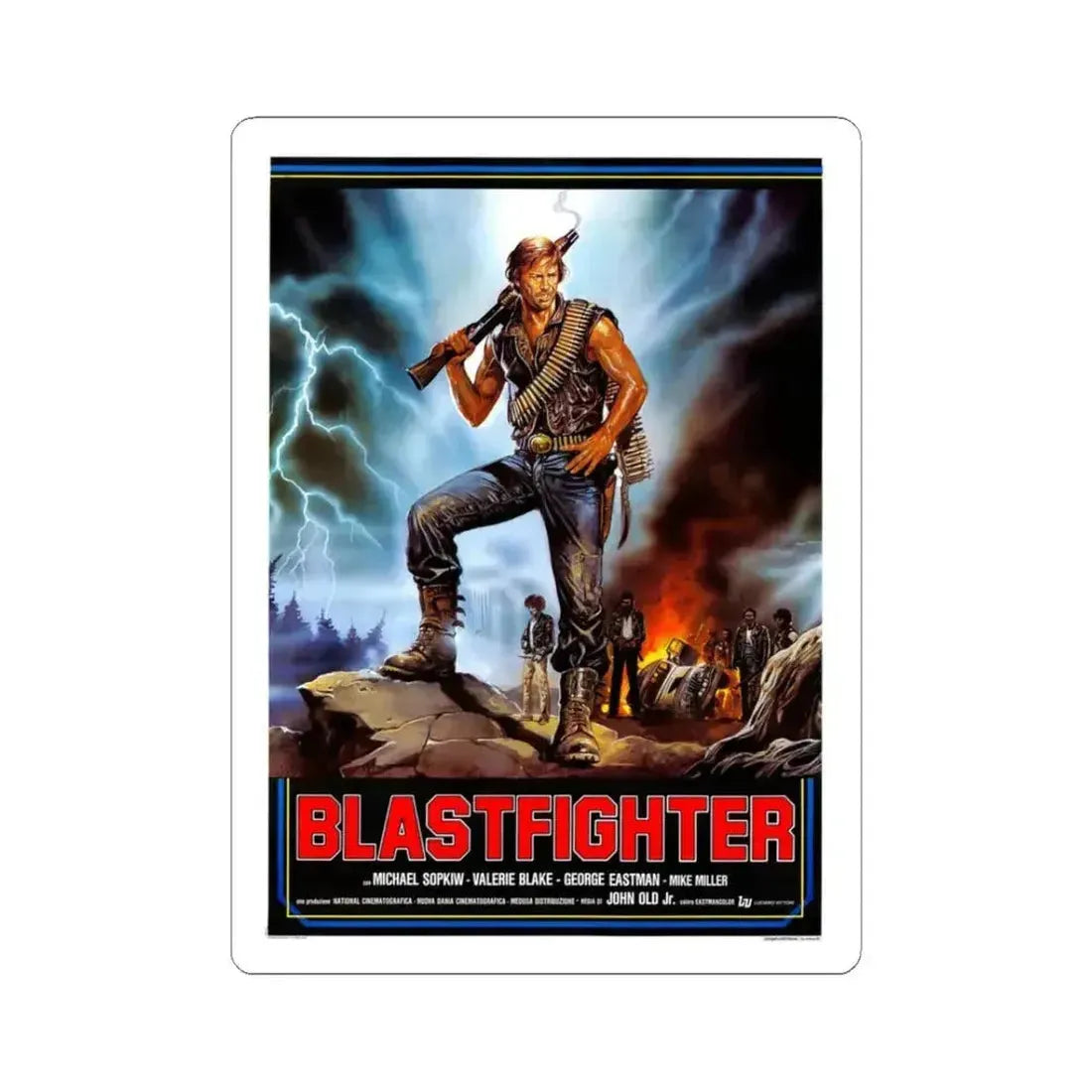 BLASTFIGHTER 1984 Movie Poster - STICKER Vinyl Kiss-Cut Decal 3 Inch White - The Sticker Space