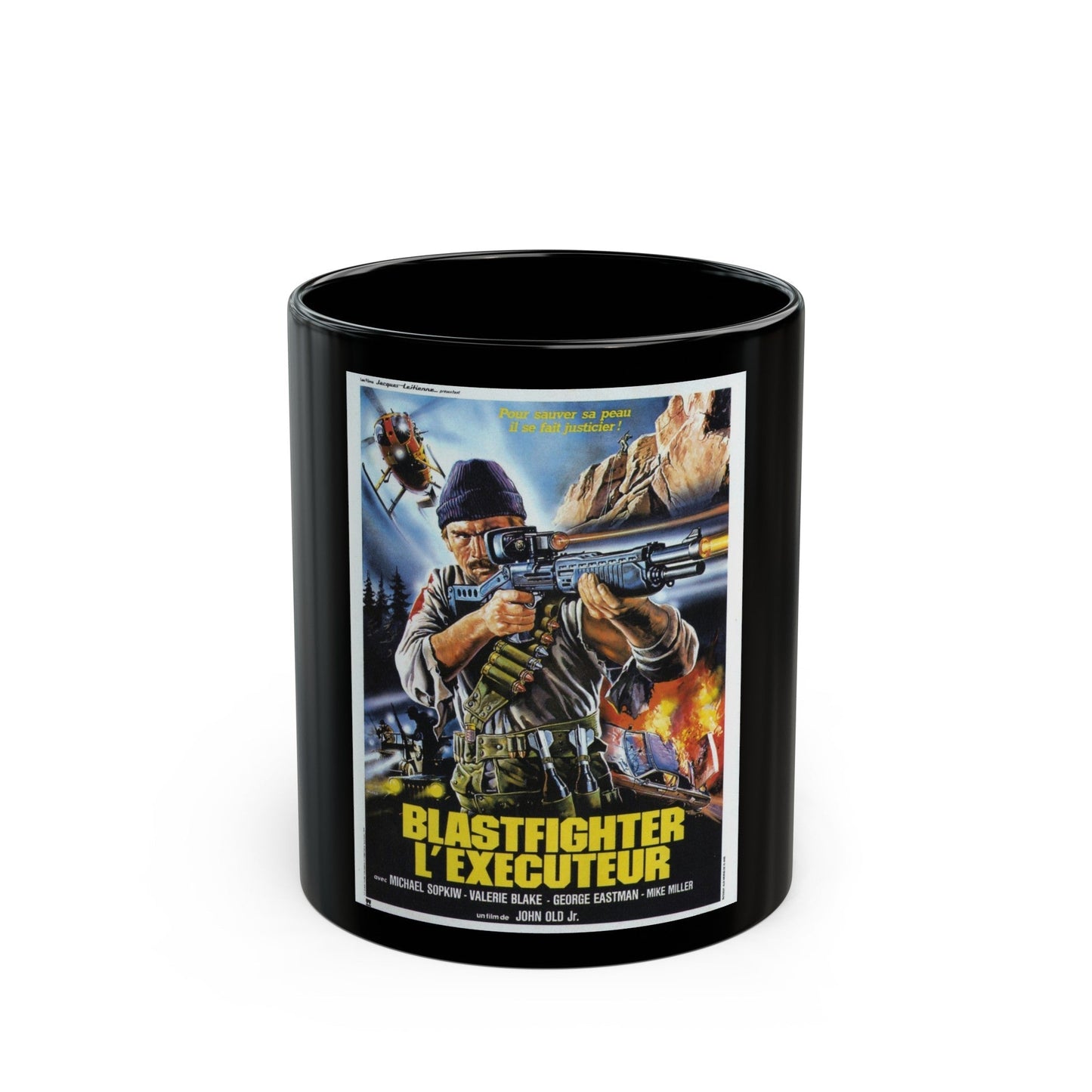 BLASTFIGHTER (FRENCH) 1984 Movie Poster - Black Coffee Mug-11oz-The Sticker Space