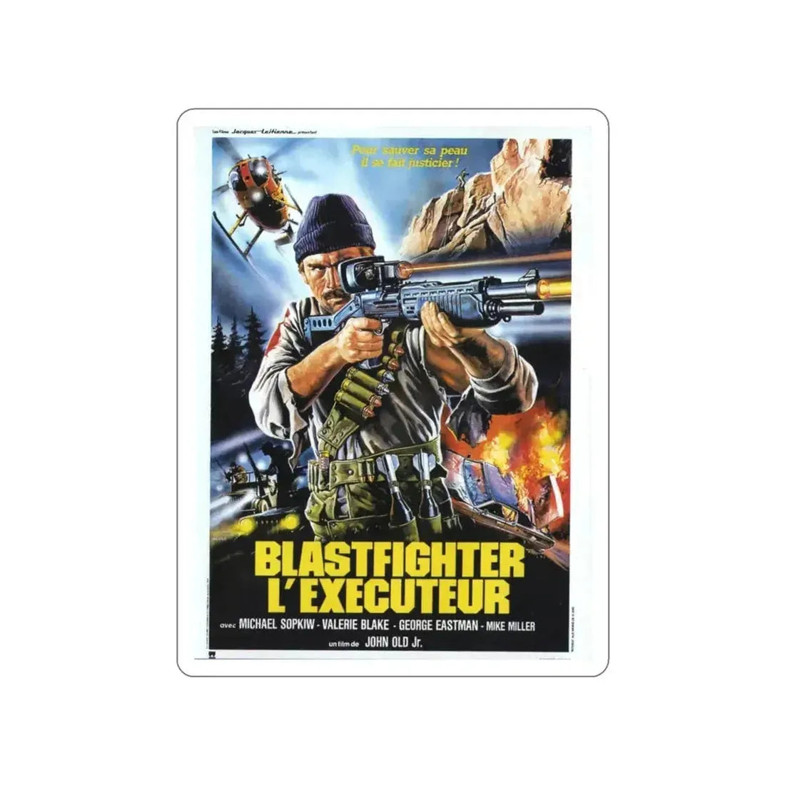 BLASTFIGHTER (FRENCH) 1984 Movie Poster STICKER Vinyl Die-Cut Decal - The Sticker Space