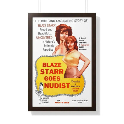 BLAZE STARR GOES NUDIST 1962 - Framed Movie Poster - The Sticker Space