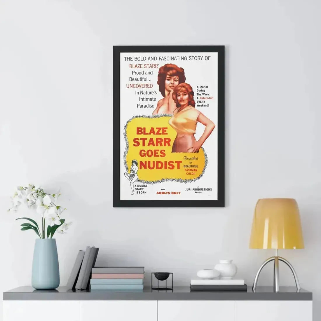BLAZE STARR GOES NUDIST 1962 - Framed Movie Poster - The Sticker Space