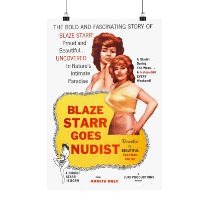 BLAZE STARR GOES NUDIST 1962 - Paper Movie Poster-12″ x 18″-The Sticker Space