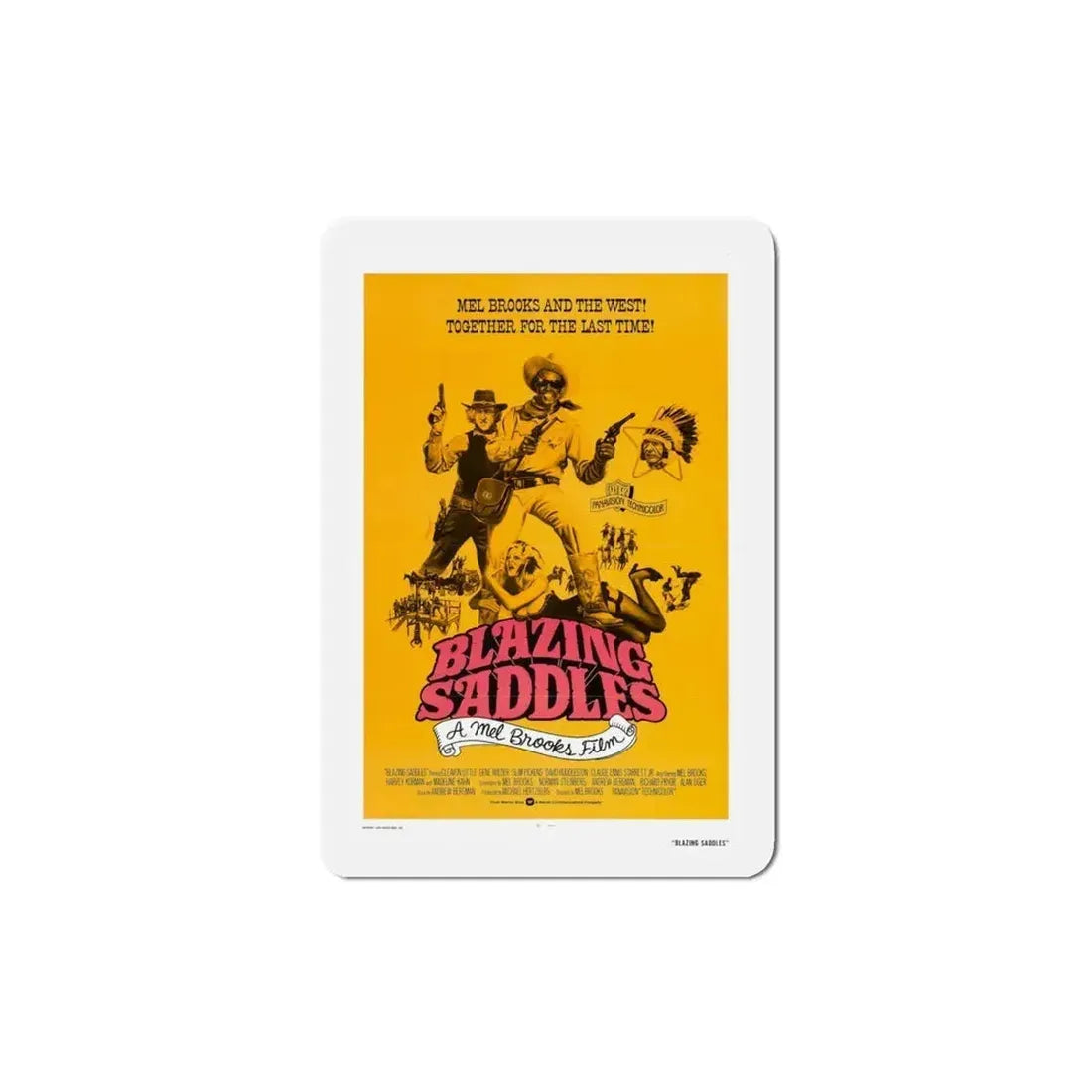 Blazing Saddles 1974 2 Movie Poster Refrigerator Magnet 4 Inch - The Sticker Space