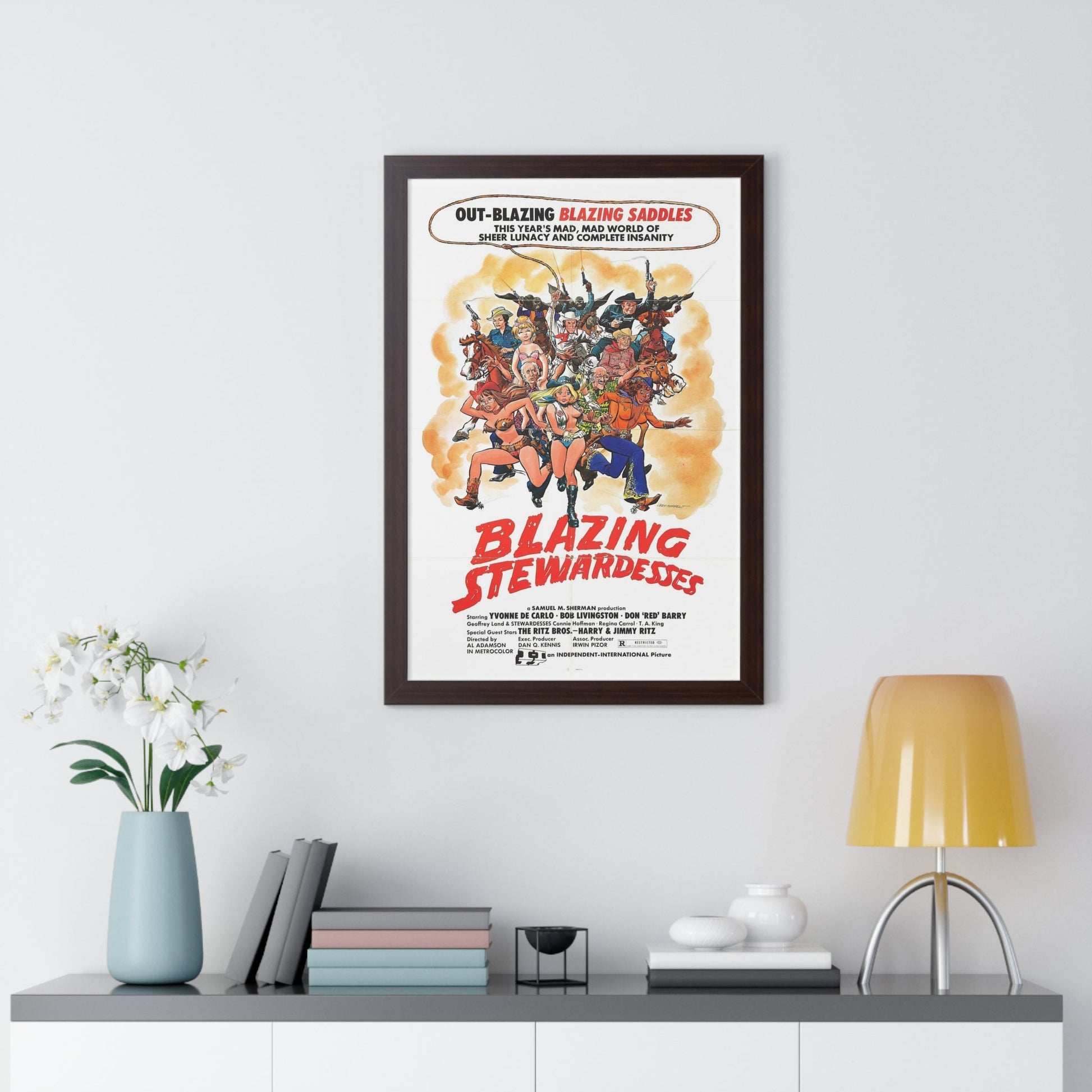 BLAZING STEWARDESSES 1975 - Framed Movie Poster-The Sticker Space