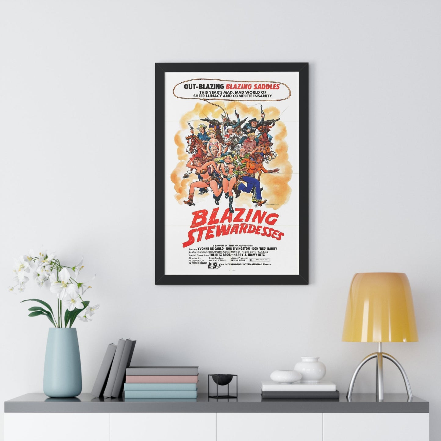 BLAZING STEWARDESSES 1975 - Framed Movie Poster-The Sticker Space