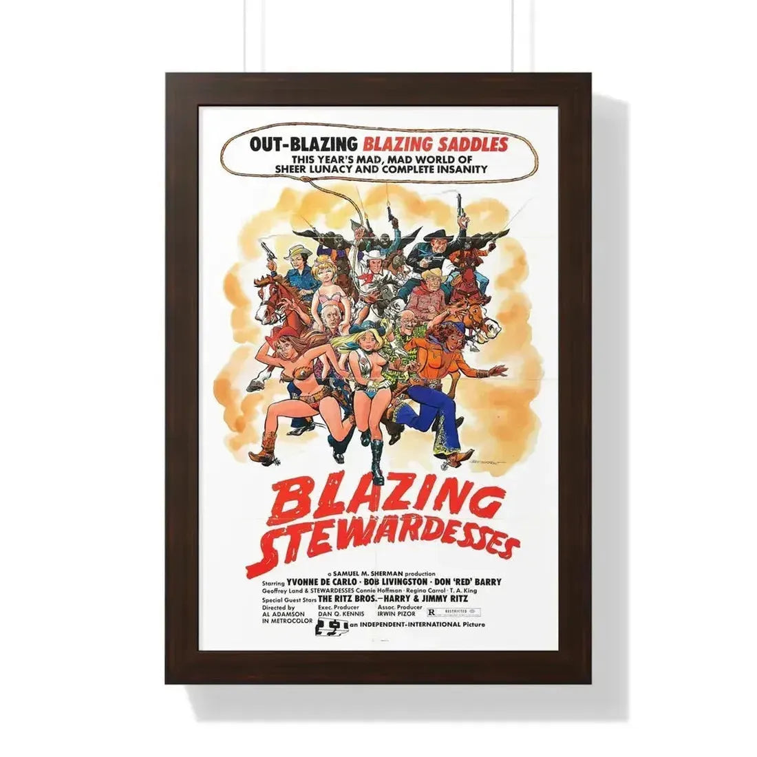 BLAZING STEWARDESSES 1975 - Framed Movie Poster - The Sticker Space