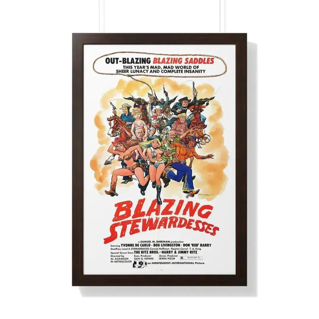 BLAZING STEWARDESSES 1975 - Framed Movie Poster - The Sticker Space