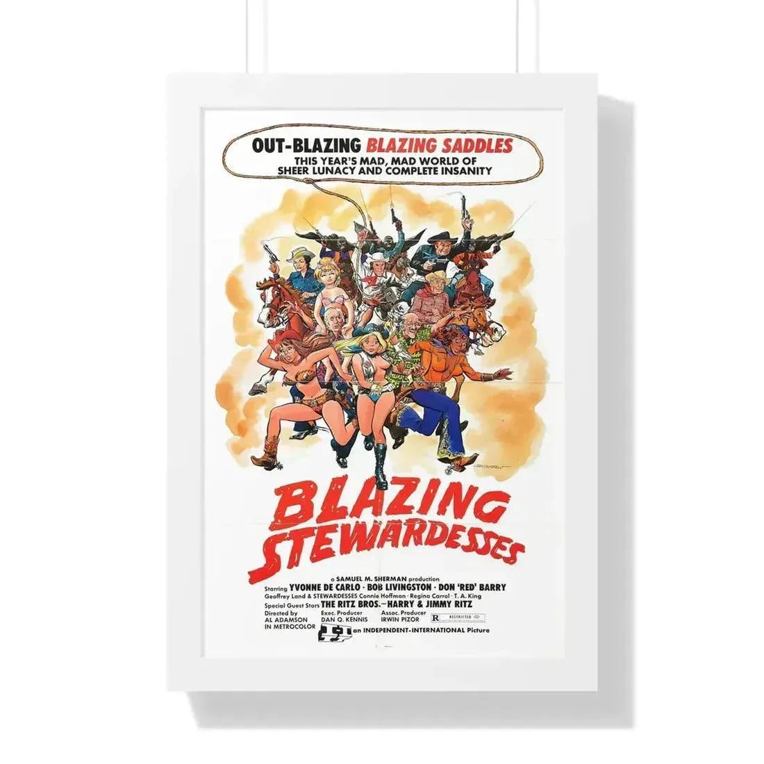 BLAZING STEWARDESSES 1975 - Framed Movie Poster - The Sticker Space
