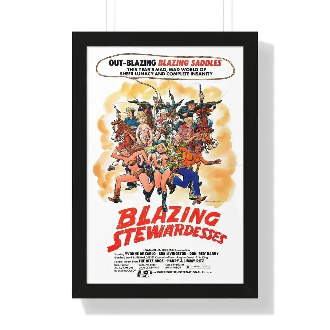 BLAZING STEWARDESSES 1975 - Framed Movie Poster - The Sticker Space