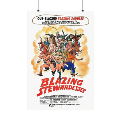 BLAZING STEWARDESSES 1975 - Paper Movie Poster - The Sticker Space