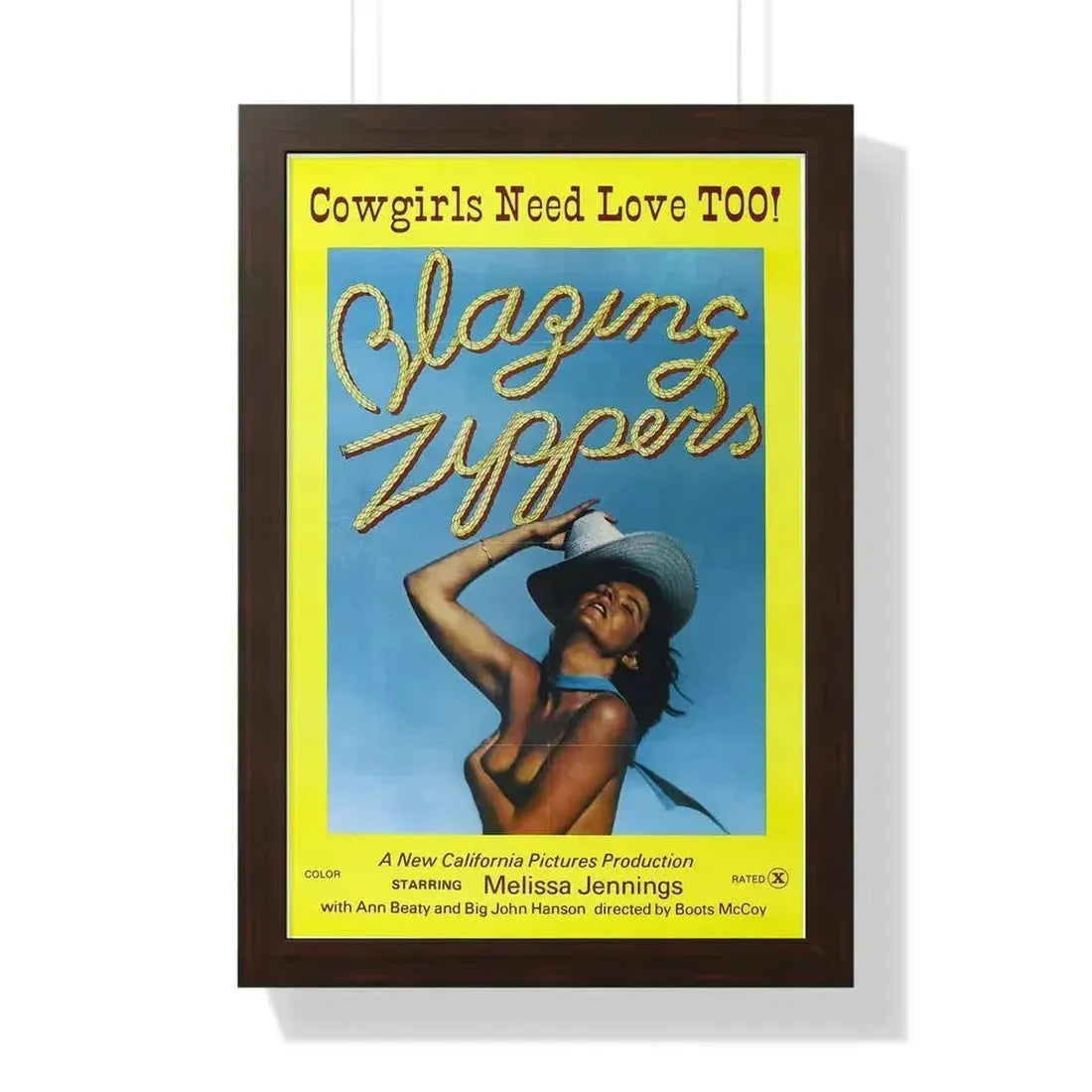 BLAZING ZIPPERS 1976 - Framed Movie Poster 16″ x 24″ Walnut - The Sticker Space