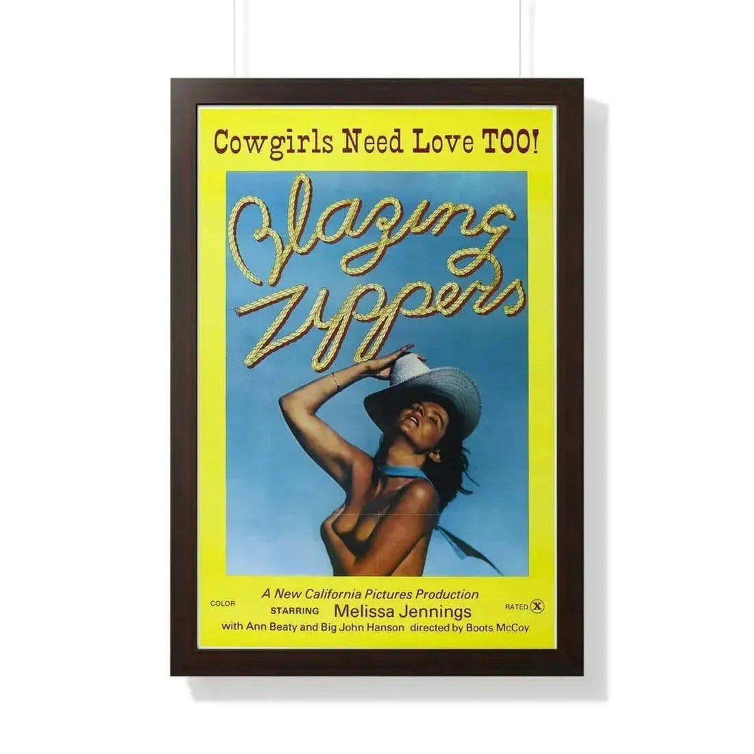 BLAZING ZIPPERS 1976 - Framed Movie Poster 20" x 30" Walnut - The Sticker Space