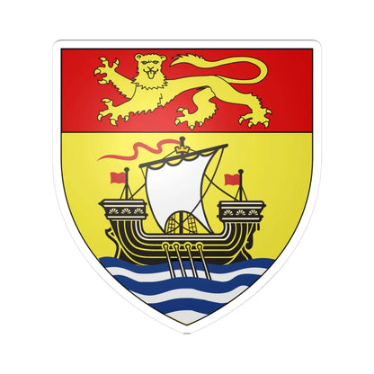 Blazon New Brunswick (Canada) (Coat of Arms) STICKER Vinyl Kiss-Cut Decal 3 Inch White - The Sticker Space