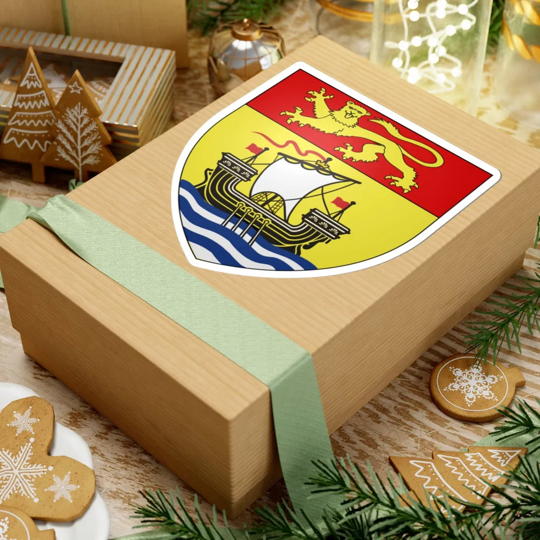 Blazon New Brunswick (Canada) (Coat of Arms) STICKER Vinyl Kiss-Cut Decal - The Sticker Space