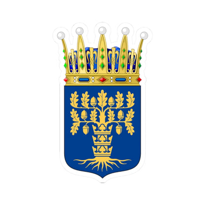 Blekinges vapen crowned (Sweden) (Coat of Arms) STICKER Vinyl Kiss-Cut Decal 2 Inch White - The Sticker Space