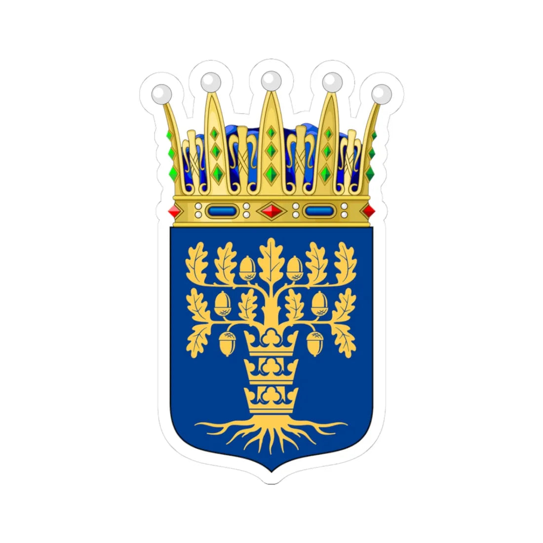 Blekinges vapen crowned (Sweden) (Coat of Arms) STICKER Vinyl Kiss-Cut Decal 3 Inch White - The Sticker Space