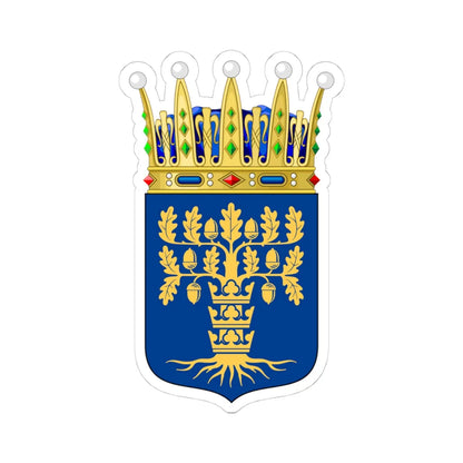 Blekinges vapen crowned (Sweden) (Coat of Arms) STICKER Vinyl Kiss-Cut Decal 4 Inch White - The Sticker Space