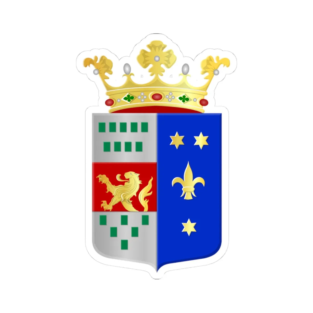 Bleskensgraaf en Hofwegen wapen (Netherlands) (Coat of Arms) STICKER Vinyl Kiss-Cut Decal 3 Inch White - The Sticker Space